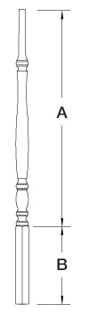 908 Wood Baluster ⋅ Bordeaux ⋅ Pin Top ⋅ 1-1/4