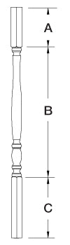 910 Wood Baluster ⋅ Bordeaux ⋅ Square Top ⋅ 1-1/4