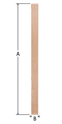 3-1/2" x 56" Chamfered Top S4S Newel Blank (350CT56)