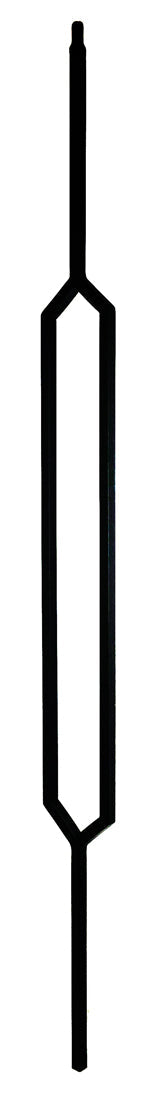 T88 Iron Baluster ⋅ Peaked Top / Bottom Rectangle ⋅ 1/2" Square