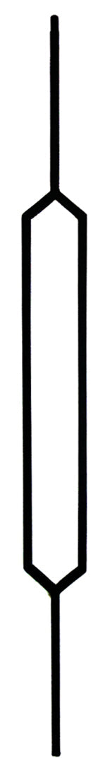 T88 Iron Baluster ⋅ Peaked Top / Bottom Rectangle ⋅ 1/2" Square