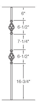 2GR05 Iron Baluster ⋅ Double Basket ⋅ 5/8" Round