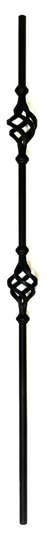 2GR05 Iron Baluster ⋅ Double Basket ⋅ 5/8" Round