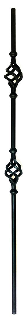 2GR05 Iron Baluster ⋅ Double Basket ⋅ 5/8" Round