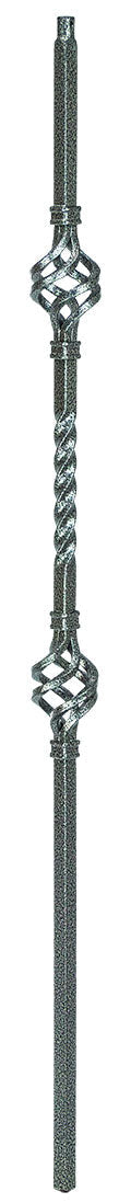 2G05 Iron Baluster ⋅ Double Basket ⋅ 5/8" Square
