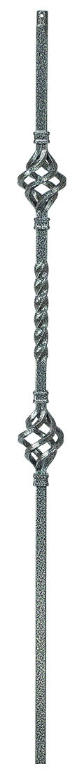 2G05 Iron Baluster ⋅ Double Basket ⋅ 5/8" Square