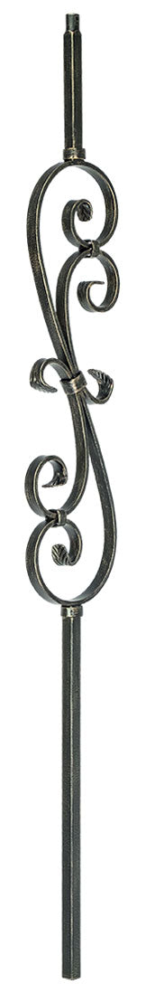 2G56 Iron Baluster ⋅ "S" Scroll ⋅ 5/8" Square