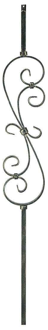 2G56 Iron Baluster ⋅ "S" Scroll ⋅ 5/8" Square