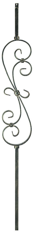 2G56 Iron Baluster ⋅ "S" Scroll ⋅ 5/8" Square