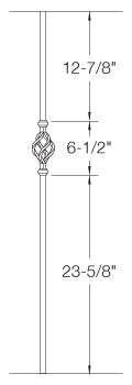 2GR04 Iron Baluster ⋅ Single Basket ⋅ 5/8" Round