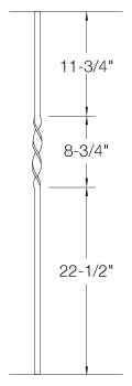 2GR06 Iron Baluster ⋅ Single Ribbon ⋅ 5/8" Round