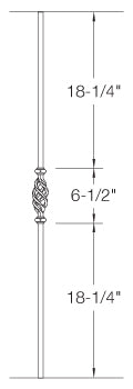 2GR11 Iron Baluster ⋅ Single Basket ⋅ 5/8" Round