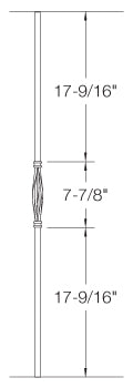 2GR18 Iron Baluster ⋅ Single Basket: Slimline ⋅ 5/8" Round