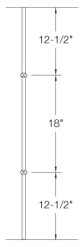 2GR20 Iron Baluster ⋅ Double Collar ⋅ 5/8" Round