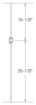 2GR22 Iron Baluster ⋅ Single Ball ⋅ 5/8" Round