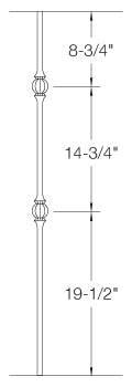 2GR23 Iron Baluster ⋅ Double Ball ⋅ 5/8" Round