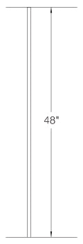 3/4" Round Plain Iron Baluster 48" Lengths (3GR01)