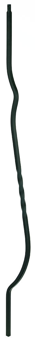BB02 Iron Baluster ⋅ Belly: 43" Single Twist ⋅ 1/2" Square