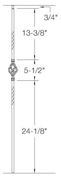T04 Iron Baluster ⋅ Single Basket ⋅ 1/2" Square