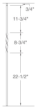 T06 Iron Baluster ⋅ Single Ribbon ⋅ 1/2" Square