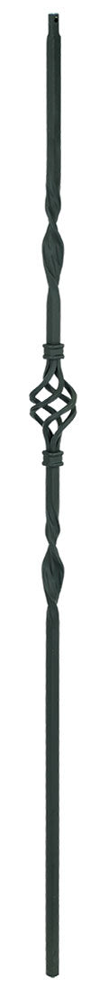 T08 Iron Baluster ⋅ Ribbons/Single Basket ⋅ 1/2" Square