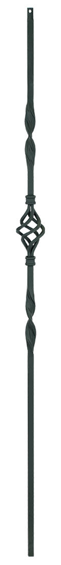 T08 Iron Baluster ⋅ Ribbons/Single Basket ⋅ 1/2" Square