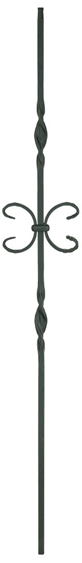 T10 Iron Baluster ⋅ Ribbons/Single Butterfly ⋅ 1/2" Square