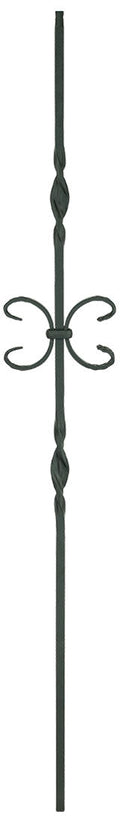 T10 Iron Baluster ⋅ Ribbons/Single Butterfly ⋅ 1/2" Square