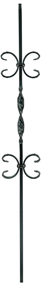 T11 Iron Baluster ⋅ Ribbon/Double Butterfly ⋅ 1/2" Square