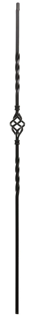 T14 Iron Baluster ⋅ Single Basket 360 Degree Twist ⋅ 1/2" Square