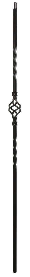 T14 Iron Baluster ⋅ Single Basket 360 Degree Twist ⋅ 1/2" Square