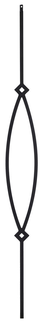 T16 Iron Baluster ⋅ Pointed Oval ⋅ 1/2" Square