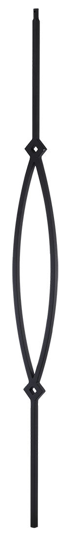 T16 Iron Baluster ⋅ Pointed Oval ⋅ 1/2" Square