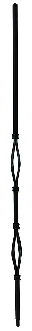 T182 Iron Baluster ⋅ Double Basket: Slimline ⋅ 1/2" Square
