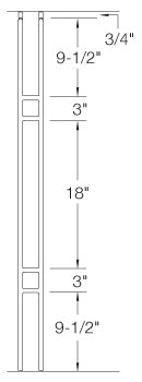 T19 Iron Baluster ⋅ Craftsman Double Panel ⋅ 1/2" Square
