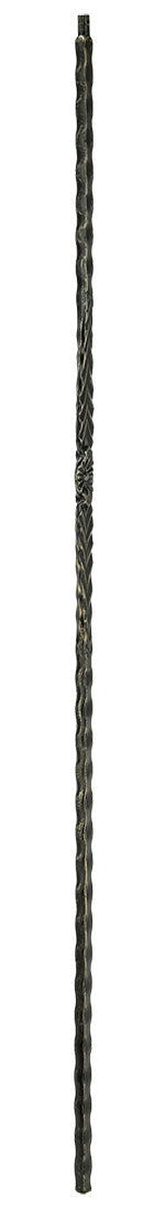 T21 Iron Baluster ⋅ Hammered Edge: Flower with Arrows ⋅ 1/2" Square