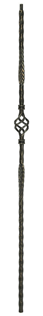 T23 Iron Baluster ⋅ Hammered Edge: Split Arrows with Basket ⋅ 1/2" Square