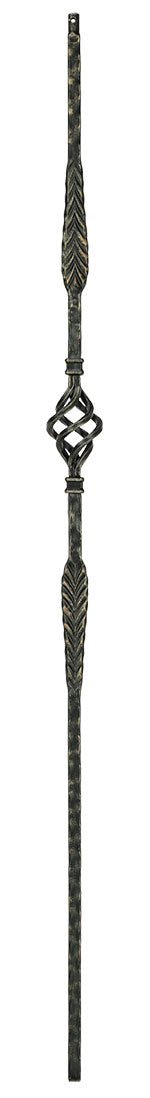T23 Iron Baluster ⋅ Hammered Edge: Split Arrows with Basket ⋅ 1/2" Square