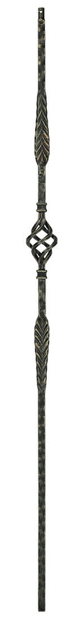 T23 Iron Baluster ⋅ Hammered Edge: Split Arrows with Basket ⋅ 1/2" Square