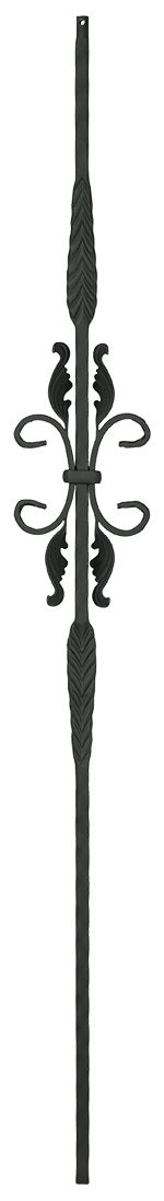 T24 Iron Baluster ⋅ Hammered Edge: Split Arrows with Butterfly ⋅ 1/2" Square
