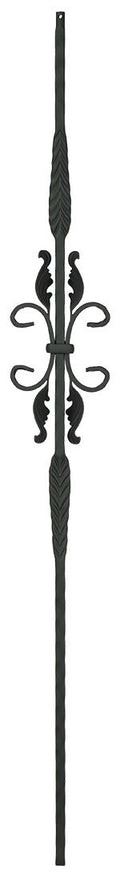 T24 Iron Baluster ⋅ Hammered Edge: Split Arrows with Butterfly ⋅ 1/2" Square