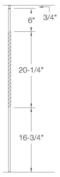 T27 Iron Baluster ⋅ Single Twist: 20" Long ⋅ 1/2" Square