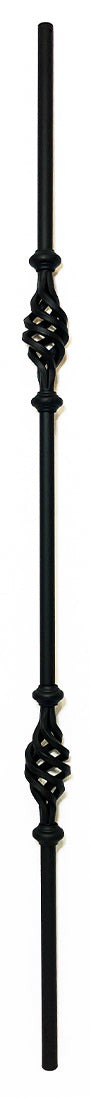 2GR12 Iron Baluster ⋅ Double Basket ⋅ 5/8" Round