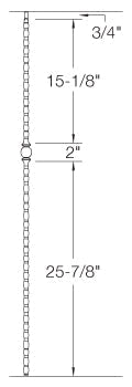 T31 Iron Baluster ⋅ Hammered Edge: Single Ball ⋅ 1/2" Square