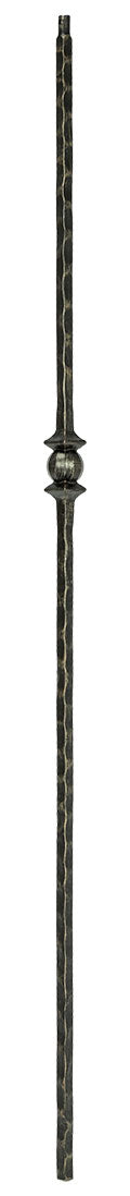 T31 Iron Baluster ⋅ Hammered Edge: Single Ball ⋅ 1/2" Square