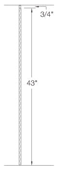 T33 Iron Baluster ⋅ Hammered Edge: Plain ⋅ 1/2" Square