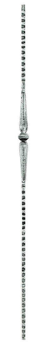 T41 Iron Baluster ⋅ Hammered Face: Single Knuckle with Spoons ⋅ 1/2" Square