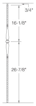 T41 Iron Baluster ⋅ Hammered Face: Single Knuckle with Spoons ⋅ 1/2" Square
