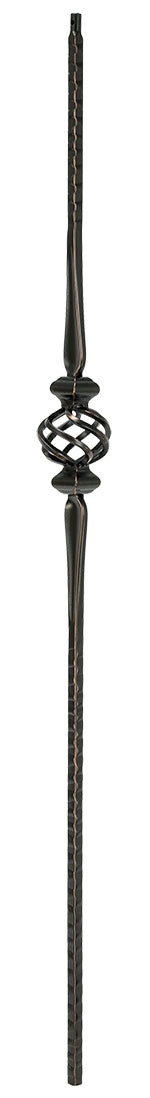 T43 Iron Baluster ⋅ Hammered Face: Single Basket with Spoons ⋅ 1/2" Square