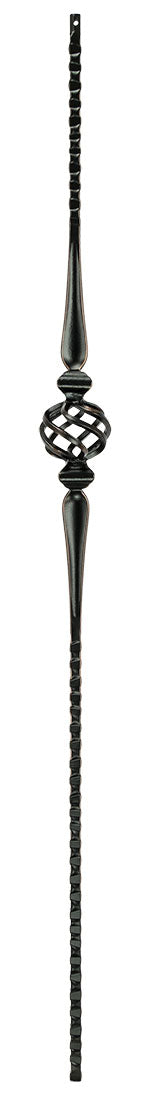 T43 Iron Baluster ⋅ Hammered Face: Single Basket with Spoons ⋅ 1/2" Square